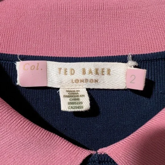 Ted Baker | 'Colour By Numbers' Origami Navy Knit Dress - Picture 5 of 16